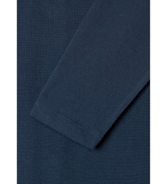 Hackett London Polo de manga longa Pique azul-marinho