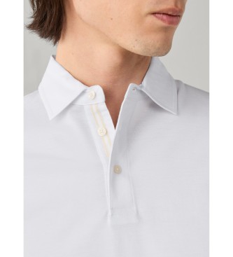 Hackett London polo piqué manica lunga fit classico bianco