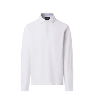 Hackett London polo piqué manica lunga fit classico bianco