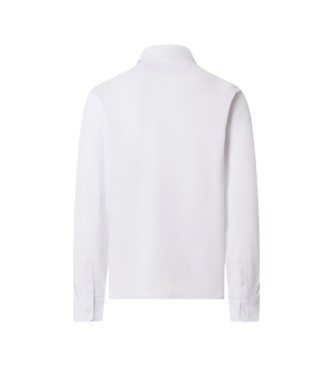 Hackett London polo piqué manica lunga fit classico bianco