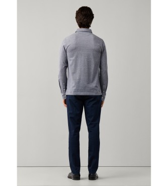 Hackett London polo piqué manica lunga fit classico grigio