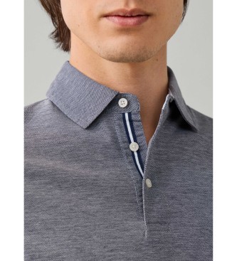 Hackett London polo piqué manica lunga fit classico grigio