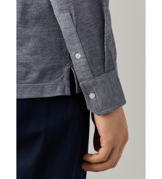 Hackett London polo piqué manica lunga fit classico grigio