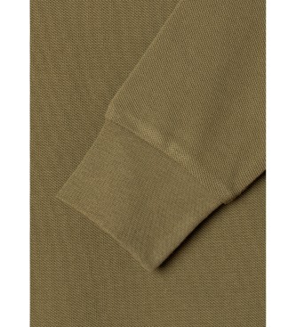 Hackett London Polo de manga longa Small Logo verde-oliva