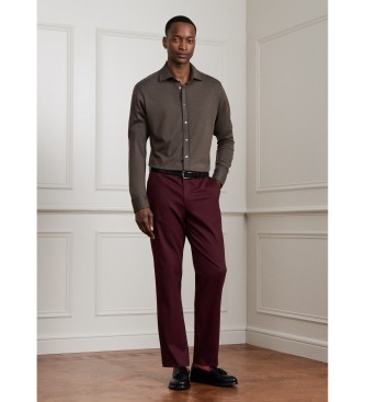 Hackett London Polo à manches longues Cash vert olive