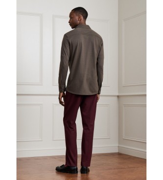 Hackett London Polo à manches longues Cash vert olive