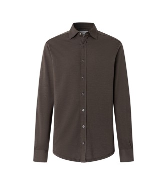 Hackett London Polo à manches longues Cash vert olive