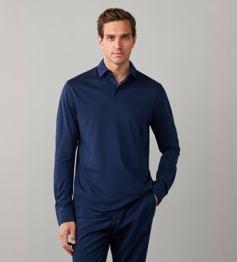 Hackett London Polo a maniche lunghe Piqué blu navy