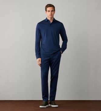 Hackett London Polo a maniche lunghe Piqué blu navy