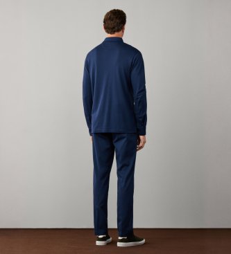 Hackett London Polo a maniche lunghe Piqué blu navy