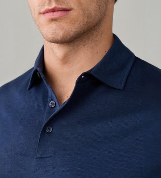 Hackett London Polo a maniche lunghe Piqué blu navy
