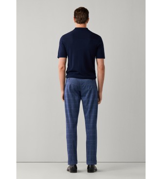 Hackett London Polo misto lana merino e seta fit classico blu navy