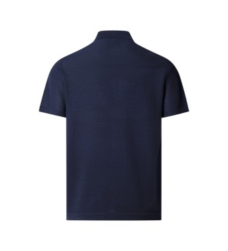 Hackett London Polo misto lana merino e seta fit classico blu navy