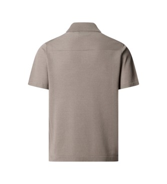 Hackett London Polo misto lana merino e seta fit classico beige