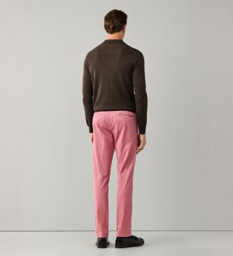 Hackett London Polo in maglia Merino Silk marrone scuro