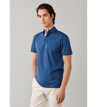 Hackett London polo jersey manica corta fit classico blu