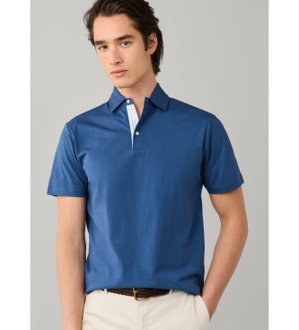 Hackett London polo jersey manica corta fit classico blu