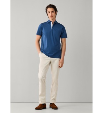 Hackett London polo jersey manica corta fit classico blu