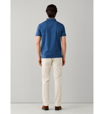 Hackett London polo jersey manica corta fit classico blu