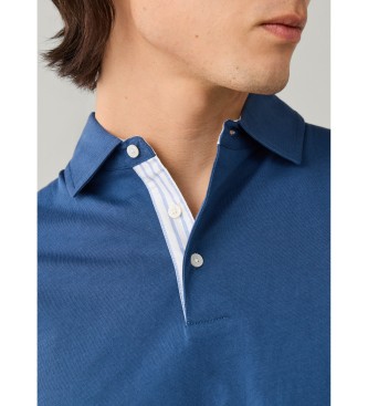 Hackett London polo jersey manica corta fit classico blu