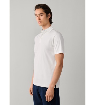 Hackett London polo jersey manica corta fit classico bianco sporco