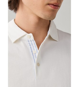 Hackett London polo jersey manica corta fit classico bianco sporco