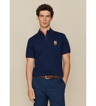 Hackett London Ma?a koszulka polo z logo, granatowa