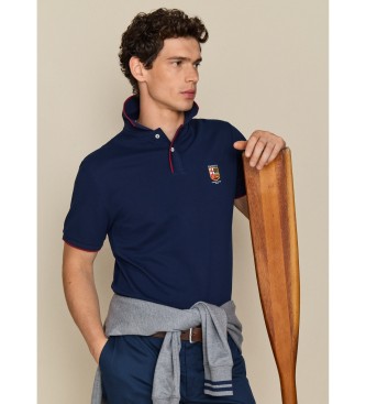 Hackett London Ma?a koszulka polo z logo, granatowa