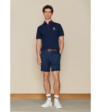 Hackett London Ma?a koszulka polo z logo, granatowa
