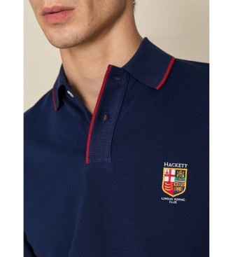 Hackett London Ma?a koszulka polo z logo, granatowa