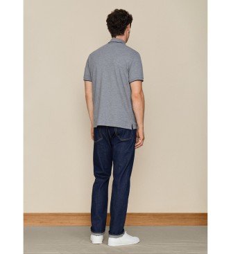 Hackett London Szara koszulka polo z ma?ym logo Lrc