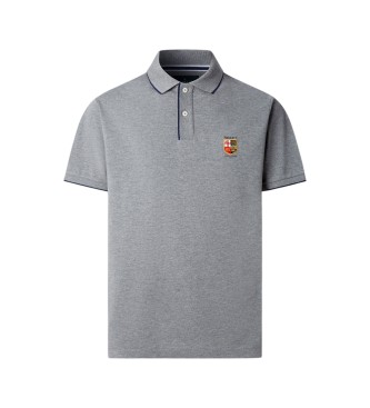Hackett London Szara koszulka polo z ma?ym logo Lrc