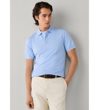 Hackett London polo mercerizzato manica corta fit classico blu