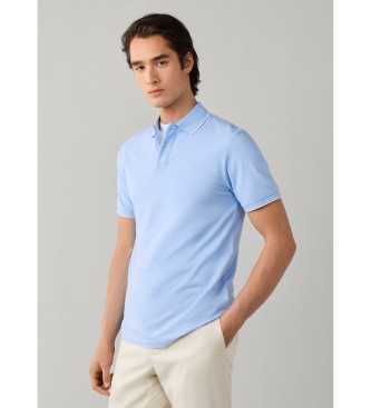Hackett London polo mercerizzato manica corta fit classico blu