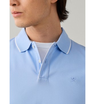 Hackett London polo mercerizzato manica corta fit classico blu