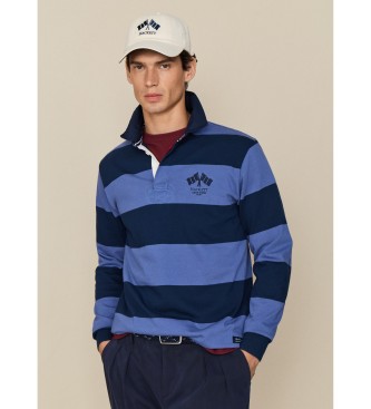 Hackett London Koszulka polo do rugby Lrc Bk Patch, niebieska