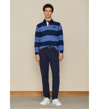 Hackett London Koszulka polo do rugby Lrc Bk Patch, niebieska