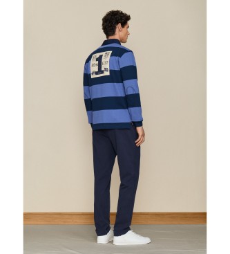 Hackett London Koszulka polo do rugby Lrc Bk Patch, niebieska