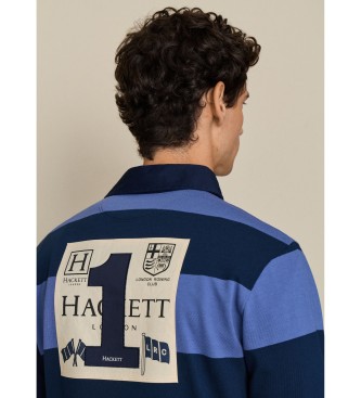 Hackett London Koszulka polo do rugby Lrc Bk Patch, niebieska
