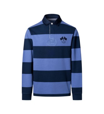 Hackett London Koszulka polo do rugby Lrc Bk Patch, niebieska