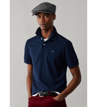 Hackett London Koszulka polo Slim Fit z logo, granatowa