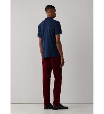 Hackett London Koszulka polo Slim Fit z logo, granatowa