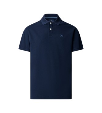 Hackett London Koszulka polo Slim Fit z logo, granatowa