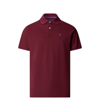 Hackett London Polo Slim Fit Logo bordowe