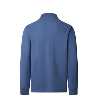 Hackett London Polo Slim Fit Logo de manga larga azul