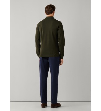 Hackett London Polo Slim Fit Logo a maniche lunghe verde