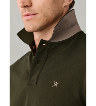 Hackett London Polo Slim Fit Logo a maniche lunghe verde