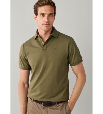 Hackett London Polo Slim Fit Logo verde oliva