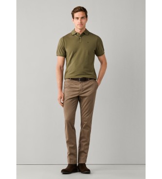 Hackett London Polo Slim Fit Logo verde oliva