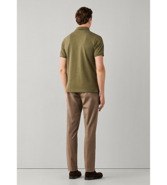 Hackett London Polo Slim Fit Logo verde oliva